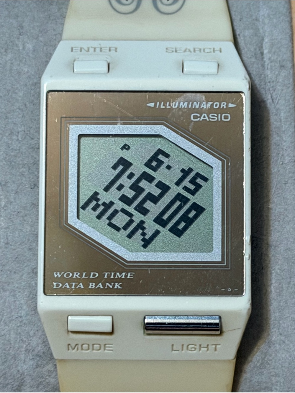 Casio FS-00 Dual Time Film Watch Data Bank Fire Scroll Digital 2190 Slim FS00